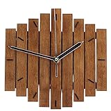 fikujap Wanduhr aus Holz,Moderne minimalistische Wanduhr,30 cm rahmenlose Wanduhr mit leisem Quarzwerk, Dekoration, Wohnzimmer, Küche,Schlafzimmer