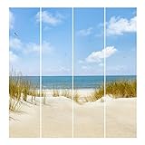 Bilderwelten Schiebegardinen Strand an der Nordsee - Ohne Aufhängung, 4X 250 x 60cm