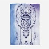 Sleeable 3D Blau Lila Kuscheldecke Erwachsener 150x200 cm Leichte Winter Warme TV Decke Eule Wohndecke Flanell Decke Microfaser Fleecedecke Sofadecke Bettüberwurf