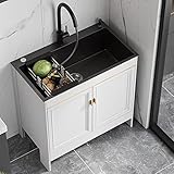 Spülenschrank mit spüle und armatur,küchenspüle Edelstahl 1 Becken,freistehende Spüle,Outdoor Indoor Utility Spüle für Garten Küche Restaurant Outdoor ( Color : Pull-Out faucet , Size : 65X45X74CM )