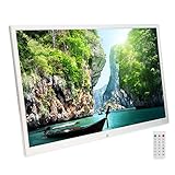 17 Zoll Digitaler Bilderrahmen, 1440x900 High Definition Slim Digitaler Bilderrahmen, Multifunktionaler Elektronischer Bilderrahmen für Zuhause, Büro 100‑240V (EU-Stecker)