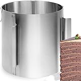 Tortenring verstellbar hoch 20 cm mit Tortenrandfolie Acetat Folie 20 cm * 10m - Edelstahl Backring verstellbar – Backform hoch für die einfache Zubereitung von Creme-, Schicht- und Motivtorten