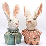 Werterhalt ums Haus 2 Hasenskulpturen 50 cm hoch, Hasenfiguren