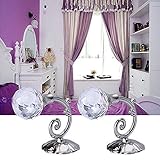 Backs Holder Tieback Holdback Clip-on Curtain 79mm x 60mm Curtain Back Crystal Glass Holdback Hanger Large Tie Metal Wall Holder 2X Home Decor Basic Drapes for Bedroom Living Room