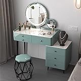 BREAUX Frisiertisch mit Spiegel Make-up Tisch ModernSchlafzimmer-Schminktisch mit Schubladen for Wohnung und Zuhause, Schminktisch mit Schubladen(90X40X140.5cm/35.4X15.7X55inch,Green)