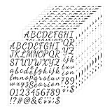 LAKSOL 1008 Stück Buchstaben Aufkleber, Klebebuchstaben Schwarz Sticker Zahlen Vinyl Selbstklebend für Briefkasten Schilder Tür Adressnummer DIY Scrapbooking-12 Blätter