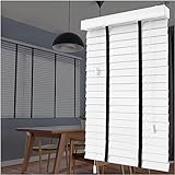 AviiSo Fensterdecor Rollo 180-60 cm breit, Easy Fit Kindersichere trimmbare Fensterläden – 50MM Lamellen, Weiße hölzerne Jalousien für Home Office (Size : 170x100cm(66.9'x39.4'))