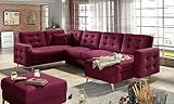 Froschkönig24 Asgard Wohnlandschaft 320 x 202 cm Rot (Samt - Matt)