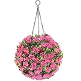 Garneck Solar-Topiary-Kugel-Lichter Zum Aufhängen Hängende Blumen-Kugellampen Künstliche Buchsbaum-Topiary-Kugel Mit Solarleuchten Hochzeit Hinterhof Balkon Gartendekoration