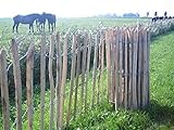 Staketenzaun aus Kastanienholz - Handw. Qualitätsarbeit - Lattenabstand 8cm - 90x460cm [3681]