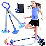 Swing Wheel mit Lichtrad,Kinder Blinkender Springring,Kinder Blinkender Springring Fußkreisel,Springender Ball Blinkender,Faltbarer Flash Jumping Ball,Blinkender Sprungball