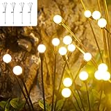Bixufcai Solarlampen für Außen 4 Stück 24 KöPfe Glühwürmchen Lichter LED Dekorative Licht für Garten IP65 Wasserdicht Swinging Solarleuchten für Rasen Gehweg Landschaft Dekoratives
