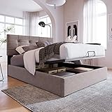 Banemi Bett Schlafzimmer, Stauraumbett 90X200 Einzelbett Grau Samt Hydraulisch Verstellbares Kopfteil mit Lattenrost aus Metallrahmen mit Stauraum