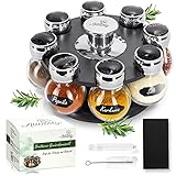 Alltasty Gewürzkarussell Drehbar [Platzsparend und Passend für jede Küche] Gewürzständer Gewürzaufbewahrung Küchenorganisation Spice-Rack Gewürzregal Stehend | 8er Set