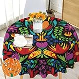 Bold And Brash Tischdecke Rund 150 cm Boho landhausstil Tischdecke Wasserdicht Anti-Falten Böhmische Mandala Table Cloth für Küche, Esstisch, Couchtisch, Parteien, Abendessen.