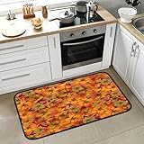 Gelbe Blumen-Küchenteppiche, rutschfeste, gepolsterte Komfort-Fußmatten, saugfähiger Bodenläufer, Teppich, Badteppiche für Eingangsbereich, Badezimmer, Schlafzimmer, Heimdekoration, 99,1 x 50,8 cm