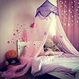 Betthimmel Für Kinder, Prinzessin Moskitonetz Baby Baldachin Spielzimmer Mückennetz Kinder, Fantasie Schmetterlings Sterne Prinzessin Hängende Zelt Moskitonetz Für Schlafzimmer, Hohe 250cm (Pink Lila)
