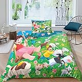 SHENGANG Heidi Kinder Bettbezug Set Startseite Satz, Bettwäsche Satz Moderne Anime Bettbezug Für Jugendliche Jugend Mädchen Jungen, Startseite Schlafzimmer Dekor Single（135x200cm）