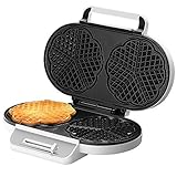 Monzana Waffeleisen Doppelt Herzwaffeln 1200 W Stufenloser Temperaturregulierung Antihaftbeschichtung BPA-Frei Doppelwaffeleisen Klassische Herzform