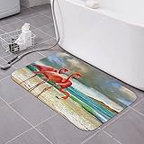 NOGRAX Flamingos bedruckte Kieselgur-Matte, rutschfest, schnell trocknend, Bodenmatte, saugfähige Passform, Untertürmatte für Badezimmer, Badewanne, Dusche, 39,9 x 59,9 cm
