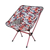 Campingstuhl Outdoor Camping Klappstuhl Tragbarer Mondstuhl Angelstuhl Strand Zurück Skizzieren Stuhl Grillhocker Regiestuhl (Color : Red)