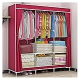 Tragbarer Kleiderschrank 50,7 x 17,7 x 65.7'Wardrobe Tragbare Tuchschrank Lagerung Organizer Atmungsaktivem Vliesstoff, schnell und einfach zu montieren Kleiderschrank Faltschrank ( Color : Rood )