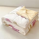 Surwin Tagesdecke Bettüberwurf aus Mikrofaser Reversibel mit Nordic-Blumendruck Gesteppt Bettdecke Sommer Steppdecke für Doppelbett Einzelbett als Sofaüberwurf Wohndecke (Lila Tulpe,180x200cm)