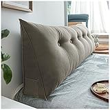 Bett / Sofa Dreieckiges Lesekissen,Großes Kopfteilkissen,Daybed Kissen Großes Nackenkissen,Kopfteil Rückenlehne Positionierung Unterstützung Kissen Mit Abnehmbaren Bezug ( Color : Elegant gray , Size