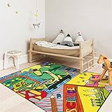 BEAUUP Moderner Teppich,Teppich Für Wohnzimmer,Cartoon KinderzimmerdekorationAnti-Rutsch-Teppichmatte,Für Schlafzimmer,Bett,Wohnzimmer,Dekorative Teppiche,160 * 230CM (80160CM)