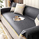 LXJDDLD Washable Couch Cover for Dogs,Waterproof Sofa Cover,Water Resistant Sofa Slipcover, Sofa Towel Cover for 3 Cushion Couch,Sectional Couch Furniture Anti-Scratch Protector,Grau,180x350cm/71x138