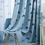 Vorhänge Auto Kinderzimmer,Vorhänge Kinderzimmer Junge,Vorhänge für Kleine Fenster,2er Set (230X140cm, Blau)