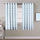 SPADEACES Vorhang Blickdicht Mit Ösen, 3D Blaue Streifen Druck Verdunklungsvorhänge, Thermogardine Für Schlafzimmer Wohnzimmer Kinderzimmer Küche Fensterdekoration 2Er Set 200X166Cm (BxH)