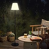 Licmic Solar Stehlampe Outdoor Stehlampe mit Lichtsensor,Dimmbar Warmweiß und RGB Akku stehlampe kabellos,USB Aufladbar LED Solarlampen für innen,Wasserdicht Stehlampe Außen für Terrassen、Garten.