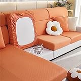 ZGDDPZA Sofa-Sitzkissenbezüge Sofabezug 1 2 3 4 Sitzer Couchbezug L Form rutschfest Sofa Überzug Schonbezug Für Sofakissen Chaiselongue Möbelschutz (Orange,Großer 4-Sitzer)