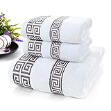 RODA Towel Set, 100 % Baumwolle, Badetuch-Set mit 1 Handtuch und 2 Handtüchern. Einweg-Handtuch (Gift), Badetuch 400 GSM, komplettes Bad-Set
