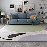 Bettumrandung Teppich Kinderteppich Jungen Boden Grün Teppich Minimalist Isches Geometrisches Muster Teppichboden Für Das Schlafzimmer Langlebig 80X160Cm Outdoor-Teppich Grün