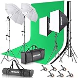 NEEWER Fotografie Lichtsset mit Hintergründen,8,5ft x 10ft Hintergrund Ständer,800W äquivalente 5700K LED Lampen Schirm Softbox kontinuierliche Licht,Foto Studio Geräte für Porträt Produktfotografie