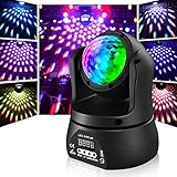 Moving Head DMX LED Bühnenlicht 30W Discokugel DJ Disco Partylicht mit RGBW Kaleidoskop Lichteffekt Sound aktiviertes Control Spotlight für Halloween Weihnachten Party