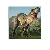 YBHF Tyrannosaurus Rex Poster Dinosaurier T-rex Kunstposter Wandkunstdruck Retro Ästhetische Raumdekoration Malerei Leinwand Poster für Zuhause und Büro Dekorationen 30 x 30 cm ohne Rahmen