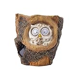 FackLOxc Eule Figuren Solarbetriebene Solarleuchten Cartoon Eule Mit Topf Statue Blumentopf Für Haus Hof Veranda Zaun Hängen