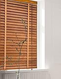 Holz Fenster Jalousie, Fenster Behandlungen Holz Jalousien, Natürliche Holz Jalousien Schattierungen, 5cm Slat Privacy Curtains Shutters Raum Verdunkelung Jalousien für Home,Braun,60Wx100L(cm)