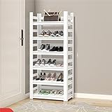 6-lagiger tragbarer Schuhschrank aus Metall,einfaches mehrschichtiges Aufbewahrungsregal,werkzeuglose Installation des Schuhregals,für Wohnzimmer,Eingang,Flur,Arbeitszimmer,unter Treppen,Balkon,Garten