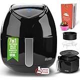 Stillstern Heißluftfritteuse 6,5L mit LED-Touchscreen, 120 Rezepte [Deutsch], 10 Programme, Timer [120Min], Auftauen&Warmhalten, Shake-Funktion, 1800W Air Fryer XXL Friteuse Heissluftfritteuse ohne Öl