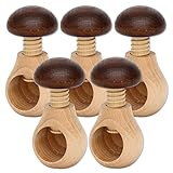 Dekohelden24 Nussknacker Schraubgewinde als 5er Set, Pilz Braun, 5 Stück, 5