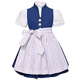 Berwin und Wolff Mädchen Trachten-Mode Kinderdirndl Gretl in Dunkelblau traditionell, Farbe:Dunkelblau, Größe:62