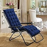 Morbuy Deckchair Auflagen für Gartenliegen, Sonnenliege Kissen Tragbare Garten Innenhof Gepolstertes Bett Relax-Liegestuhl Sitzauflage für Deckchair, Innen, Außen (53 * 150cm,Dunkelblau)