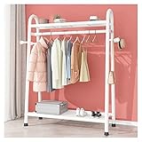 IMYOGI Exquisiter Kleiderständer, robuster Kleiderbügel, Kleiderständer, Metall-Kleiderständer mit Kleiderständer, Organizer, Garderobe für Kleidung, Mäntel, Hemden, Pullover, Weiß, 120 cm
