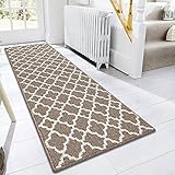 SHACOS Teppich Läufer rutschfest 60x180cm Küchenteppich Waschbar rutschfest Teppichläufer Flur Braun Modern Schmutzfangmatte Lang Innen Flur Teppich Läufer für Küche, Schlafzimmer, Wohnzimmer