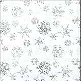 20 Servietten Schneekristalle silber/Schneeflocken/Winter/Weihnachten 33x33cm