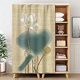 LIVEINU Karierte Schrankvorhänge für Küche, Kleiderschrank, Badezimmer, Staubdichter Vorhang für Regale, Wandpaneele, hängende Tür, Japanische Noren, Klettband Selbstklebend, Khaki 4, 50x140cm